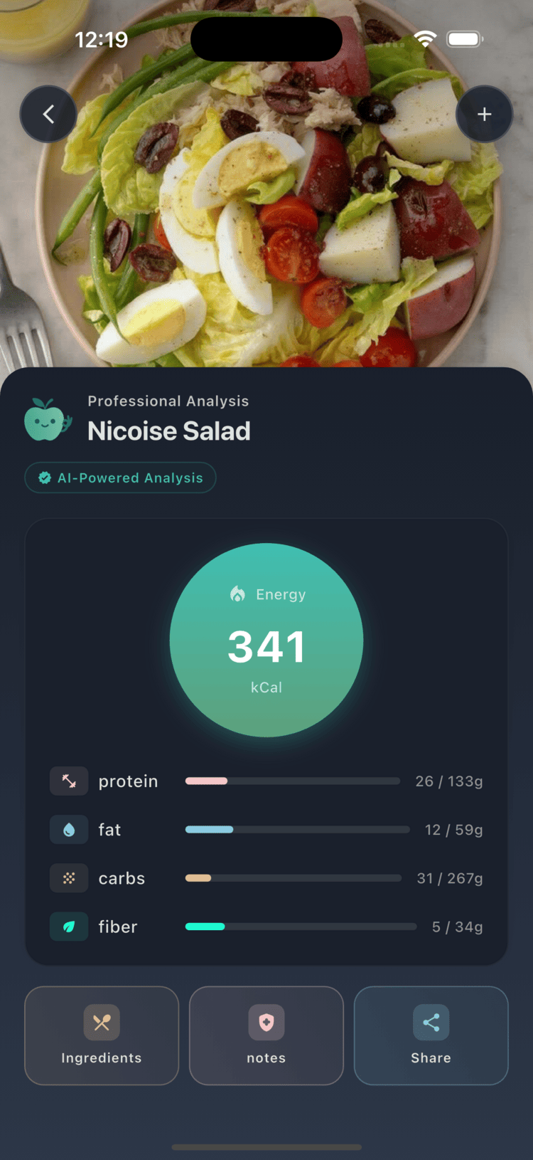 Food Analysis Result 2 Dark