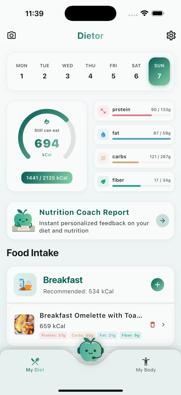 Dietor App Screenshot