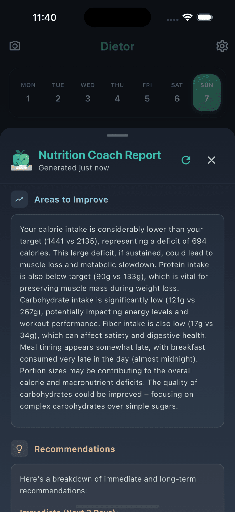 Nutrition Report Dark